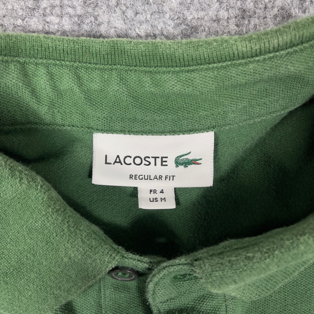 Lacoste Polo Shirt Mens Medium Green Regular Fit Short Sleeve Pique Logo - Picture 3 of 6